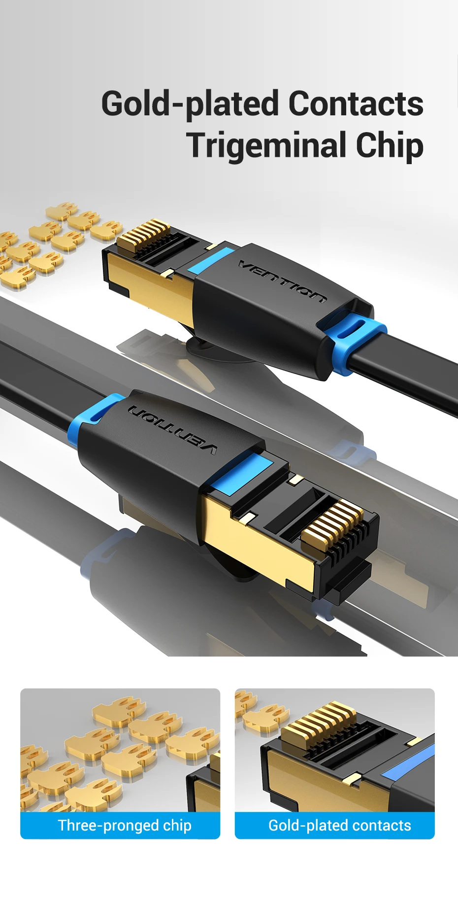 Vention Ethernet-Kabel Cat8 40 Gbit/s 2000 MHz Netzwerk Lan Core für PC Router Modem PS5 4 Laptop Smart Box Internet RJ45 Patchkabel – Detail 11