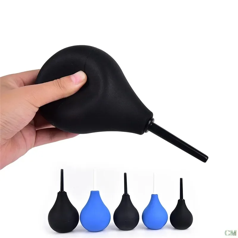 89ML Pear Shaped Enema Rectal Shower Cleaning System Silicone Gel Blue Ball For Anal Anus Colon Enema Anal Cleaning