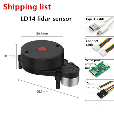 Ldrobot Lidar Ld06 Ld19 D200 D500 Ld14 Ld 14P Laser Radar Lidar Range Meting Binnen En Buiten Slam Mapping Ros1 En Ros2