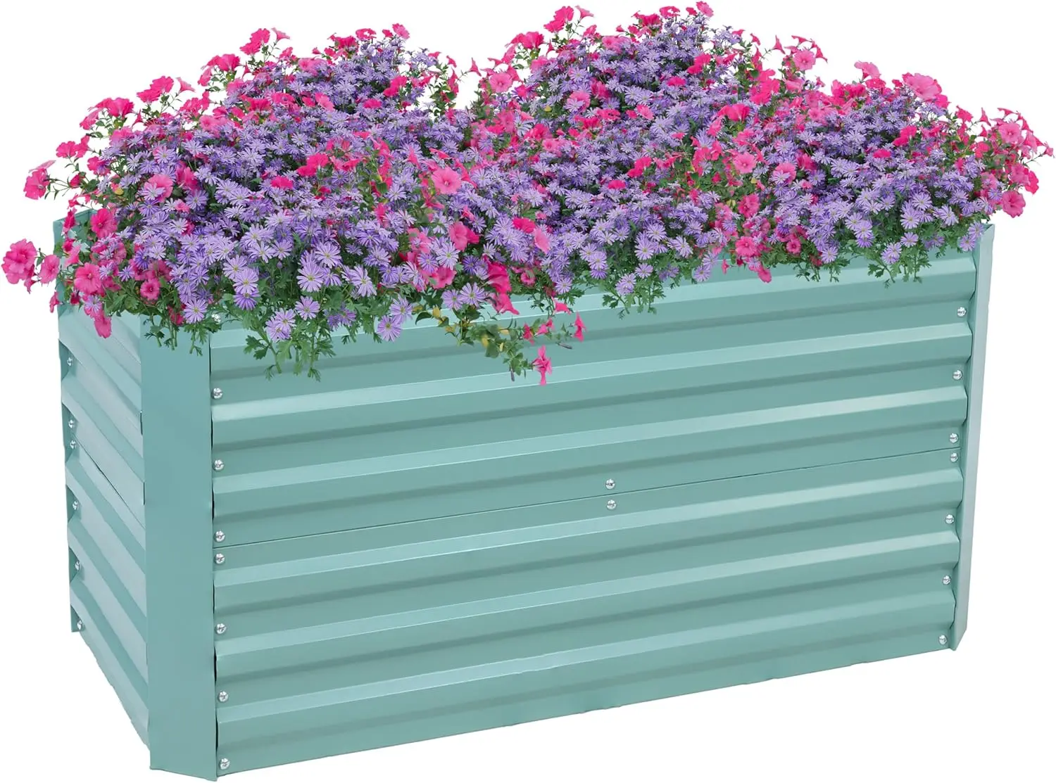 Sunnydaze Galvanized Raised Garden Bed - Outdoor Planter Box for Backyard or Patio - Steel Metal Raised Bed for Gardening Vegetables, Flowers, Herbs - 47 x 23 x 24 in - Green - Rectangle