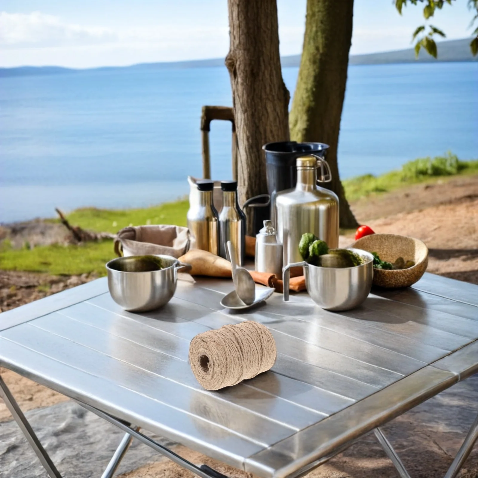 

2 Rolls 100M Natural Jute Rope For Axe Handles Handwoven Twisted Garden Twine Wrap Comfortable Nonslip Grip Cord For Woodcutting