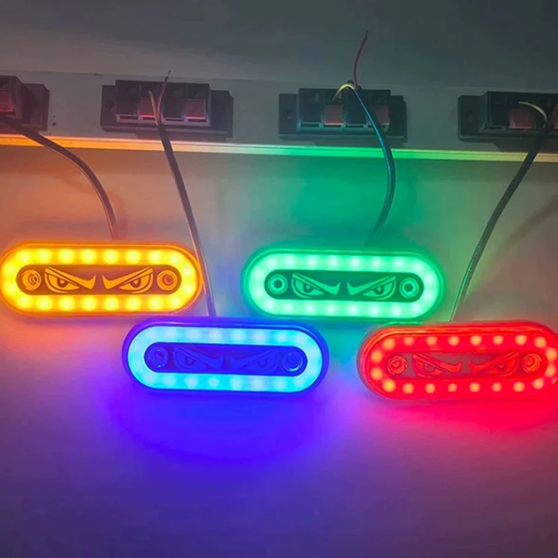 1PC High Visibility 12V/24V LED Side Markers Flashing And Constant Light Modes For Trucks Trailers And Motorcycles.