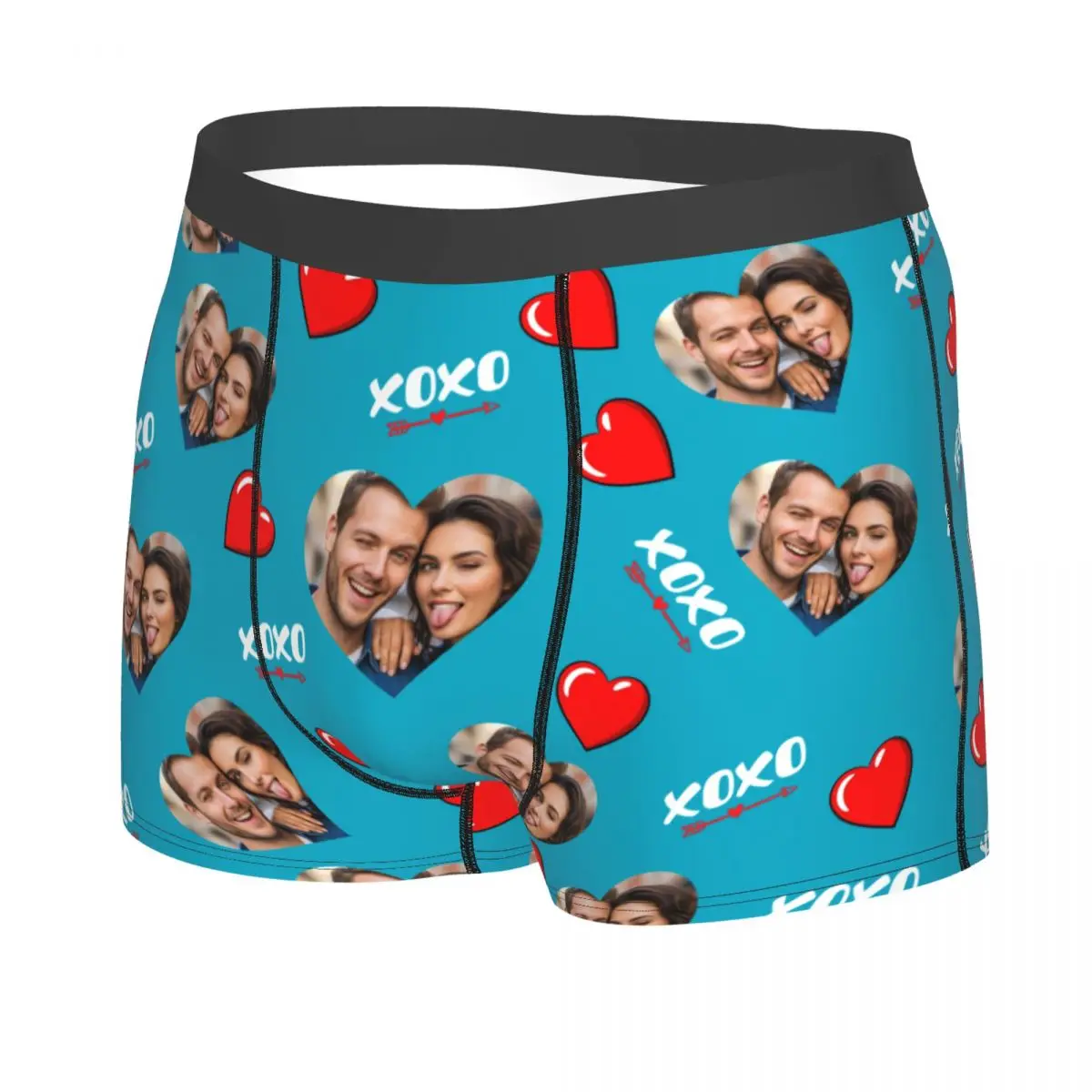 بارد شخصية مخصصة الوجه صور الملاكمين ملخصات الرجال ملابس داخلية جيدة التهوية عيد الحب هدية الذكرى السنوية للزوج الأب