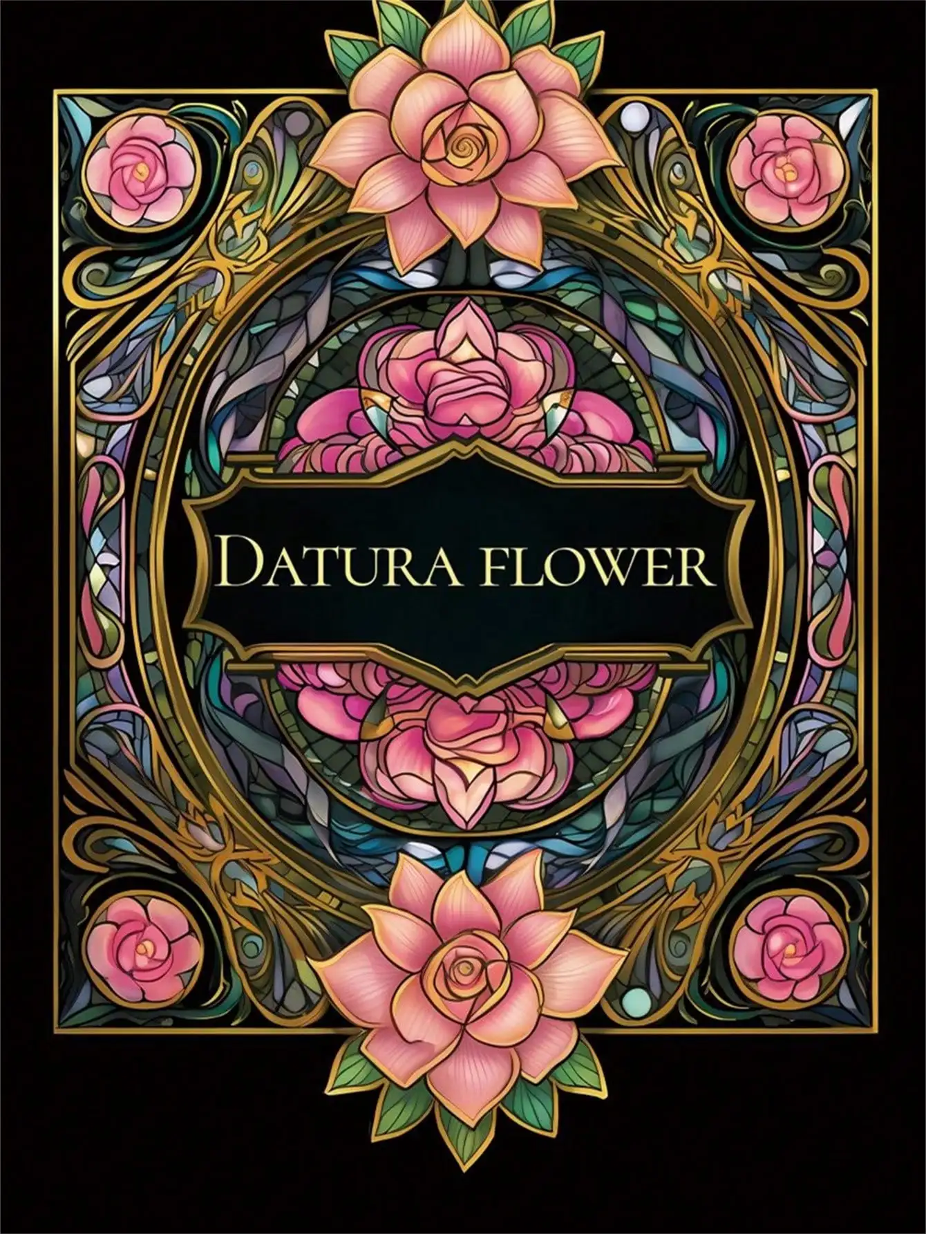 Coloringbook Datura Flower Stress Relief Coloring Handbook Graffiti Painting Drawing Art Book Stationerys Book for Elder