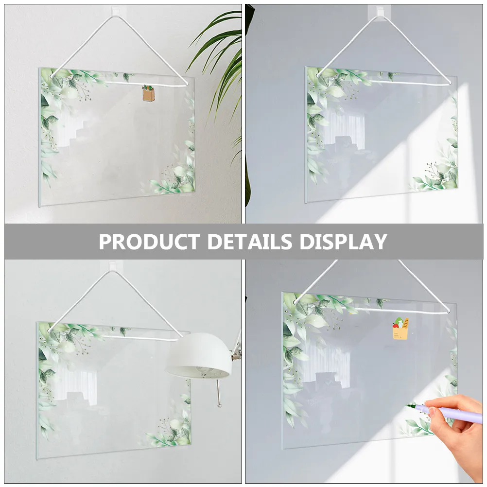 Hanging Clear Acrylic Whiteboard Blank Planning Writing Board Dry Erase Message Board Office Use Blank Planning Whiteboard