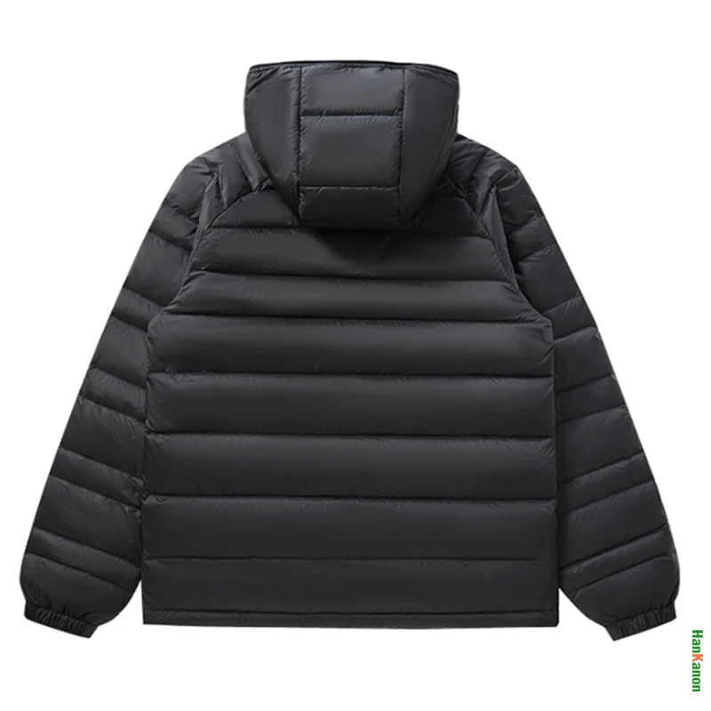 Couple Hooded Down Jacket with 90% White Duck Down Filling & Windproof Shield