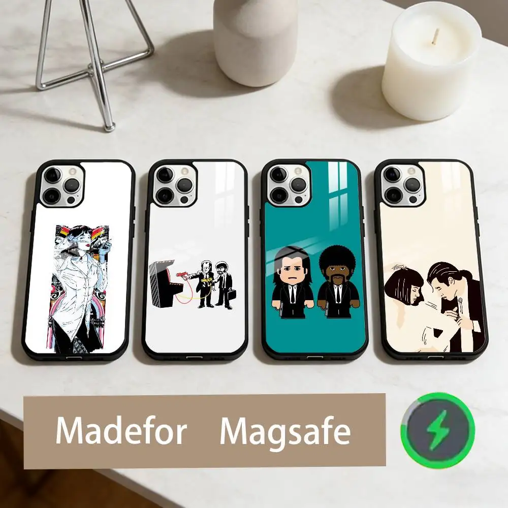 

P-Pulp Fiction Art Classic Movies Phone Case For iPhone17,16,15,14,13,12,11 Plus,Pro Max Magnetic For Magsafe Wireless Charging