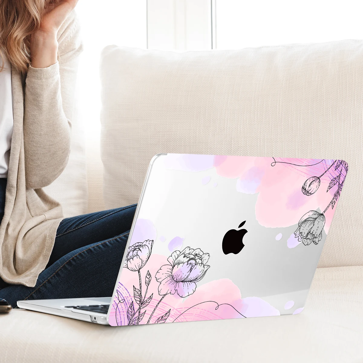 Pink flower Hard Case for MacBook Pro 13 14 16 M2 A2780 A2779 A2338 2022 M1 Air 13 A2681 A2337 2020 A2289 Touch Bar Pro 16 A2141