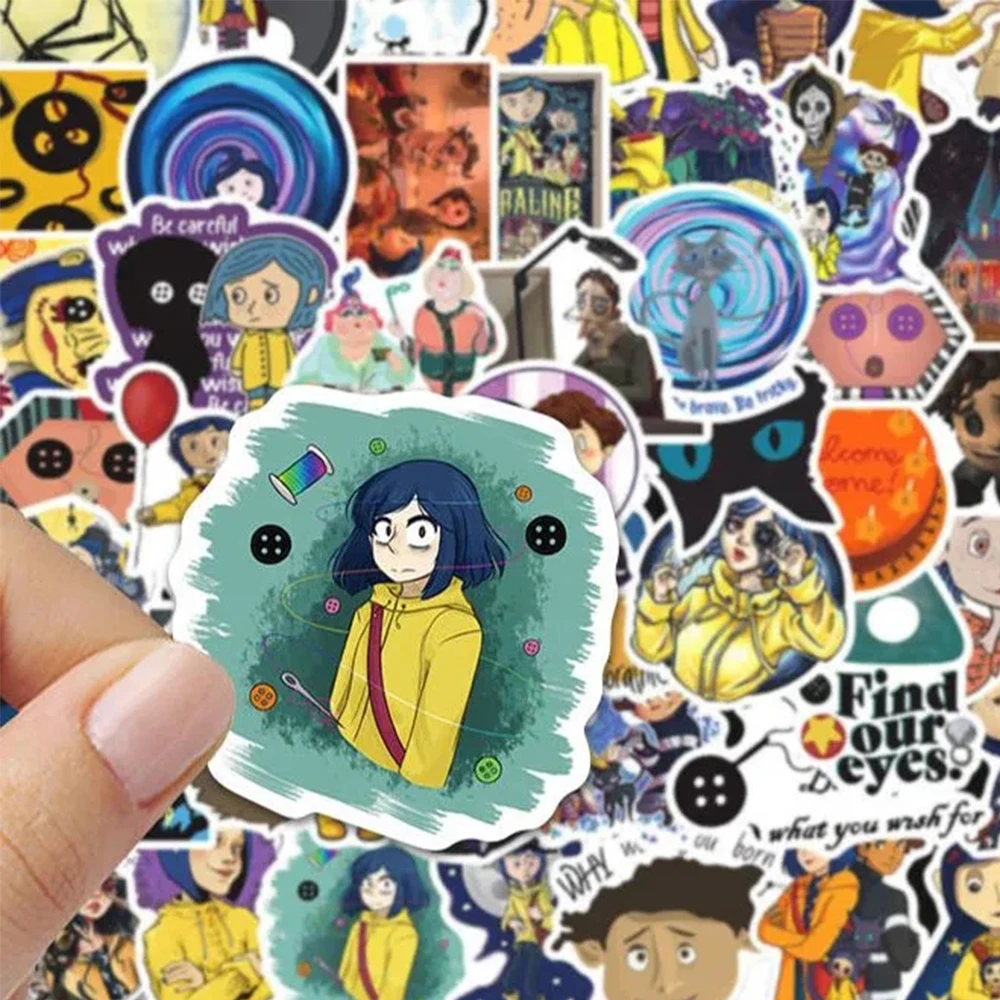 10/30/60pcs Horror Movie Coraline & the Secret Door Stickers Phone Scrapbook Suitcase Cartoon Graffiti Decals Sticker Kids Toys