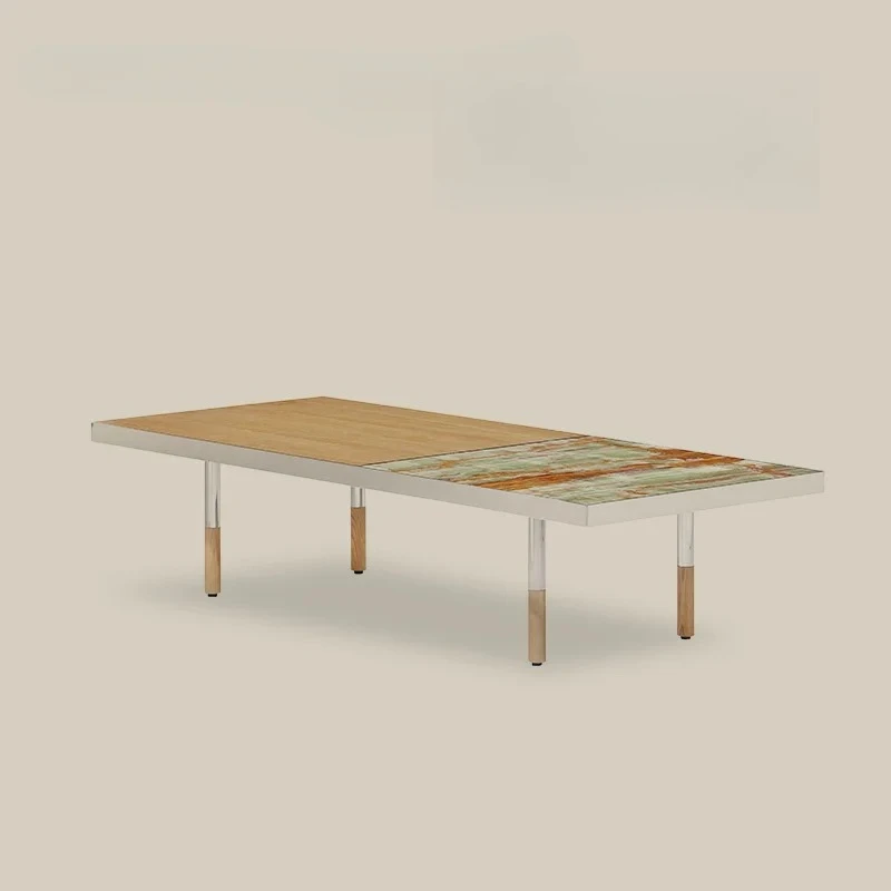 

Nordic Minimalism Ancient Gray Jade Solid Wood Tea Table Living Room Home Italian Light Luxury Rectangular Tea Table