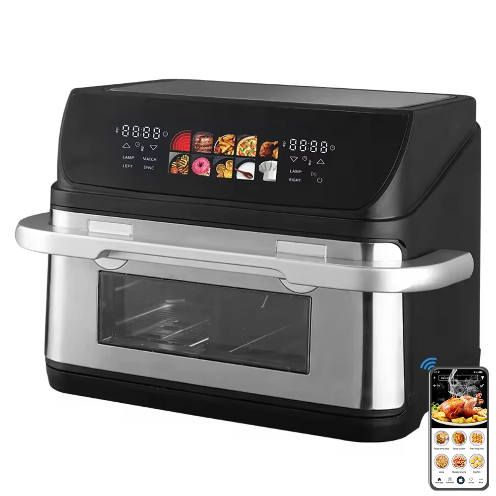 &* 2025 Dual Air Fryer With Smart Color Screen 1800W Auto Large Capacity Oil-Free Healthy Energy Saving Air Fryer Oven