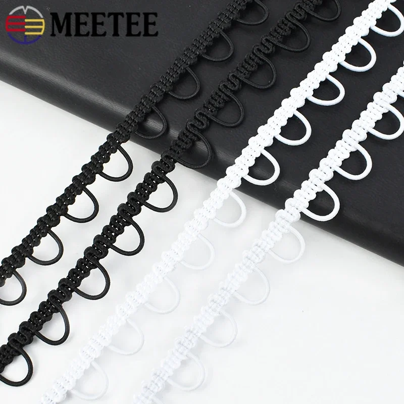 10/20/50M Meetee Lace Trim Ribbon Braided Laces Band Curved Edge DIY Sewing Wedding Dress Buttonhole Clothes Sew Accessories