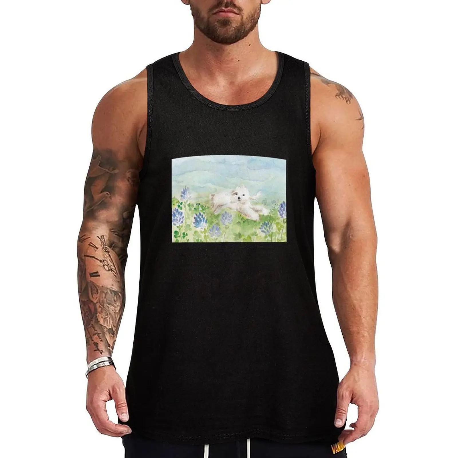 Frolicking Clover Tank Top Outdoor Summer Tank Top Casual Loose Sleeveless Top