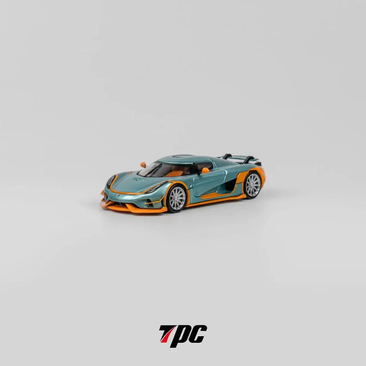 TPC 1:64 Regera Iceblue With Orange Painting Model Car