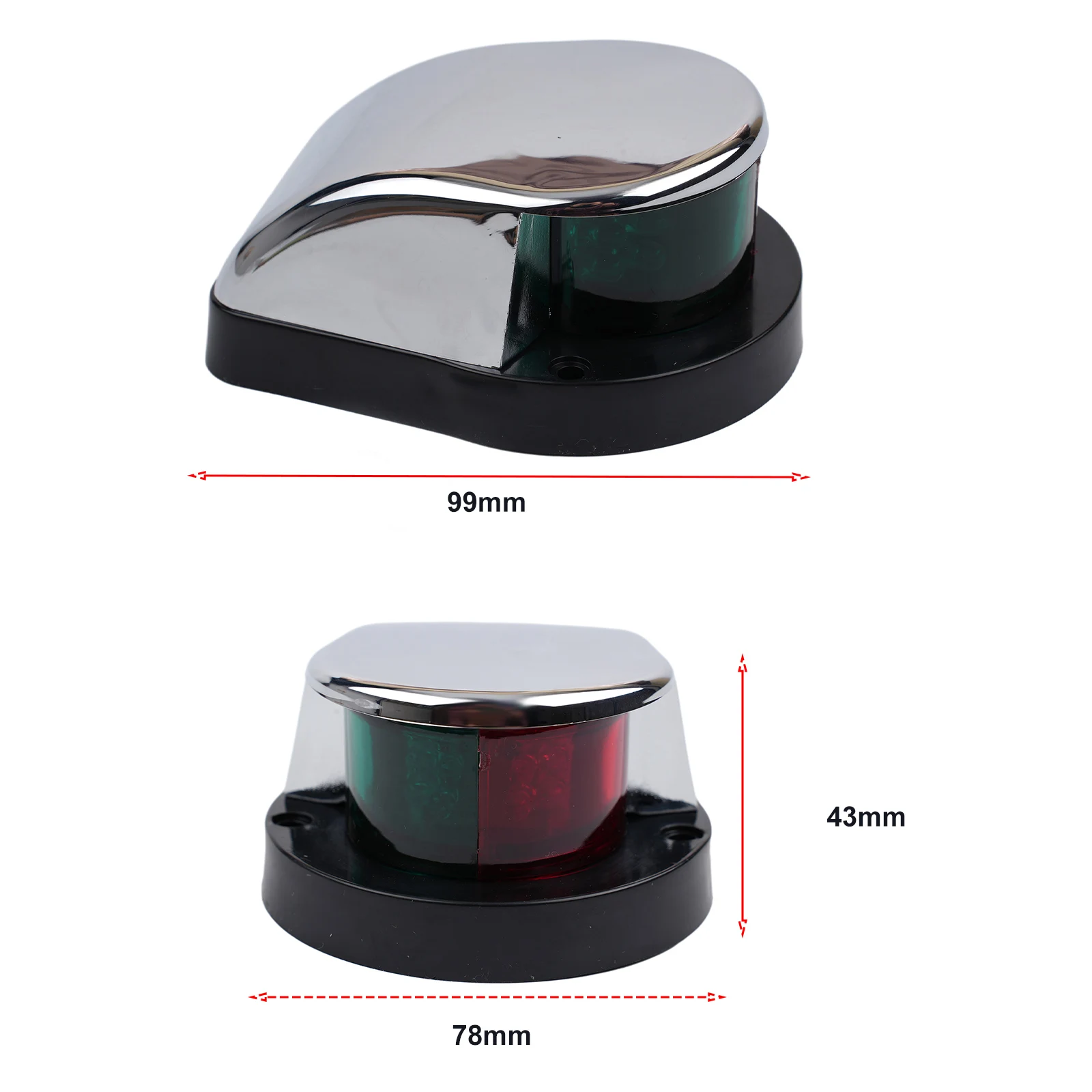 항해 엔지니어링 중 12V 보트 조명 보트 주행 램프 ABS 플라스틱 베이스 USCG 요구 사항 높은 밝기 밝기