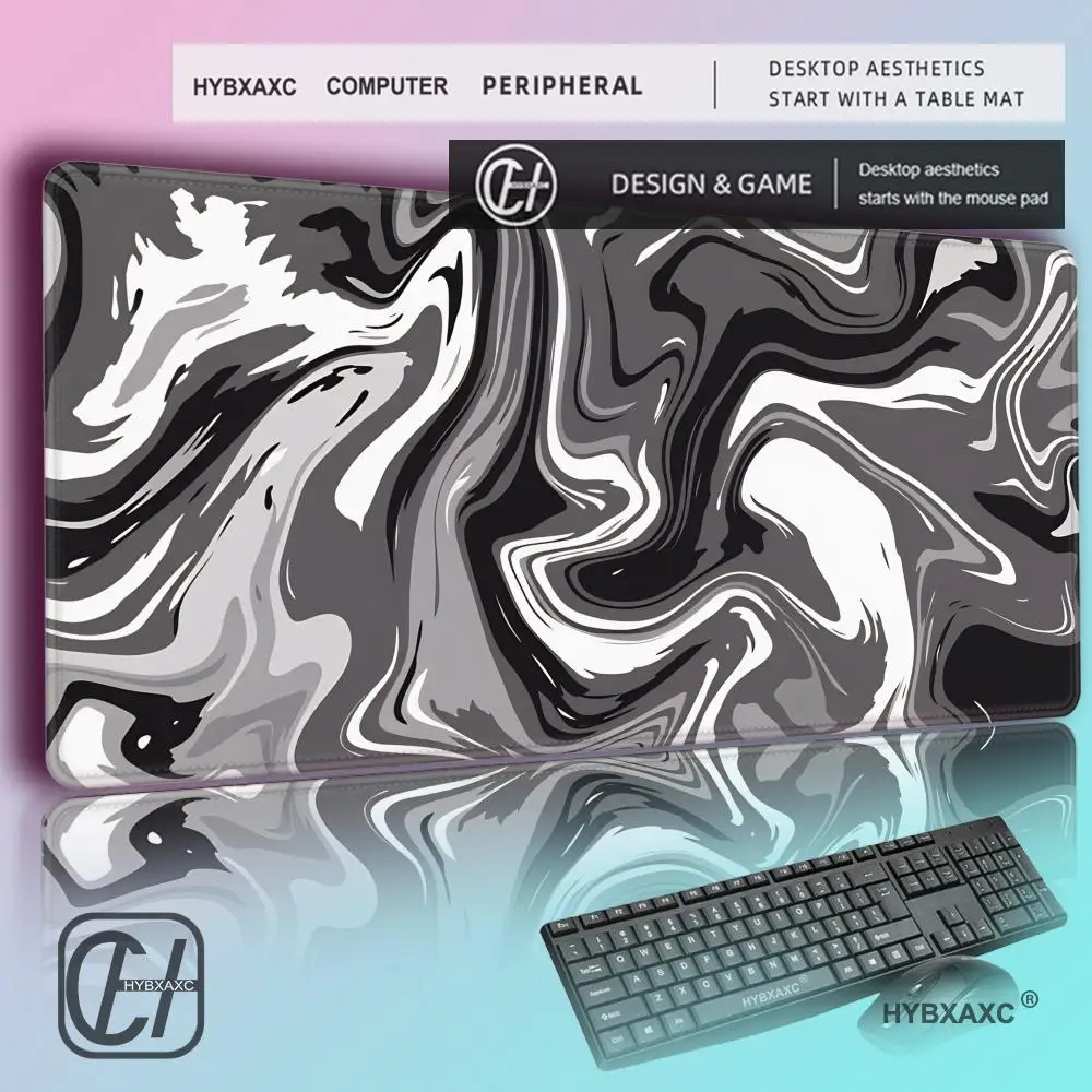 HYBXAXC Strata Liquid Gaming MousePad DuraGlyde Smooth Surface Waterproof Non-slip Rubber Base Locked Edge Desk Mat for  Gamers