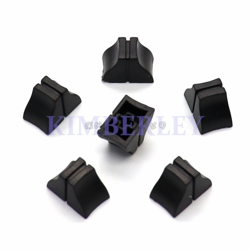 10PCS 12.5x8x9mm Black Straight Slide Potentiometer Push Key Cap 4mm Square Hole Mixer Fader Knob Cap Plastic Volume Control Cap