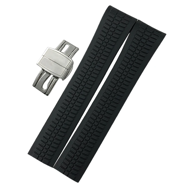 High Quality Rubber Strap Metal Pin 21mm Watch Band Fit for PATEK 5167A 5167R AQUANAUT Philippe PP Brown Waterproof Bracelets