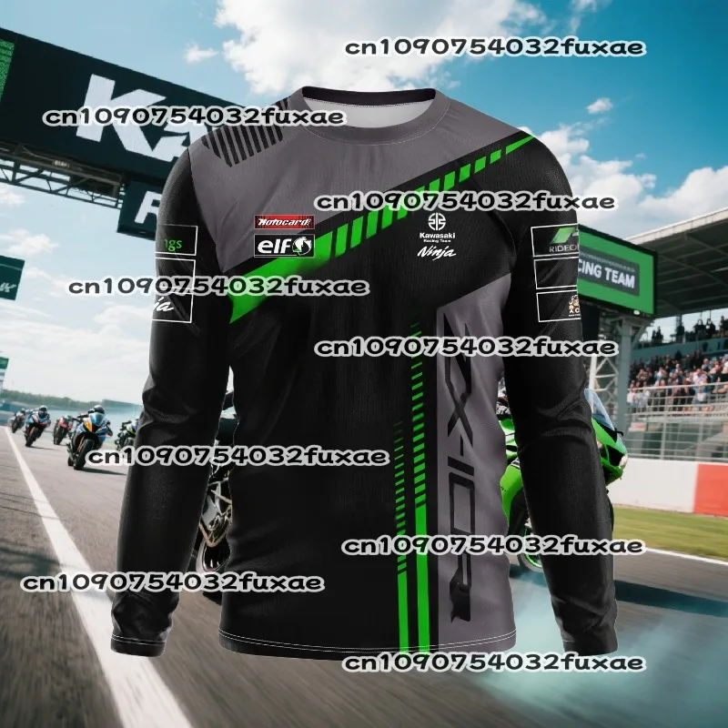 

Kawasaki Motorcycle Racing Teams Men Long Sleeve T-shirt 2025 New Fashion Children Tee Shirts Sports Fans Women Clothes Tops