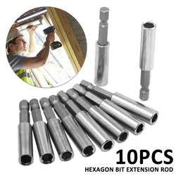 10PCS 60mm Magnetic Screwdriver Extension Bit Tips Holder,1/4 Quick Change Batch Head Joint Electric Tool Accessory Set