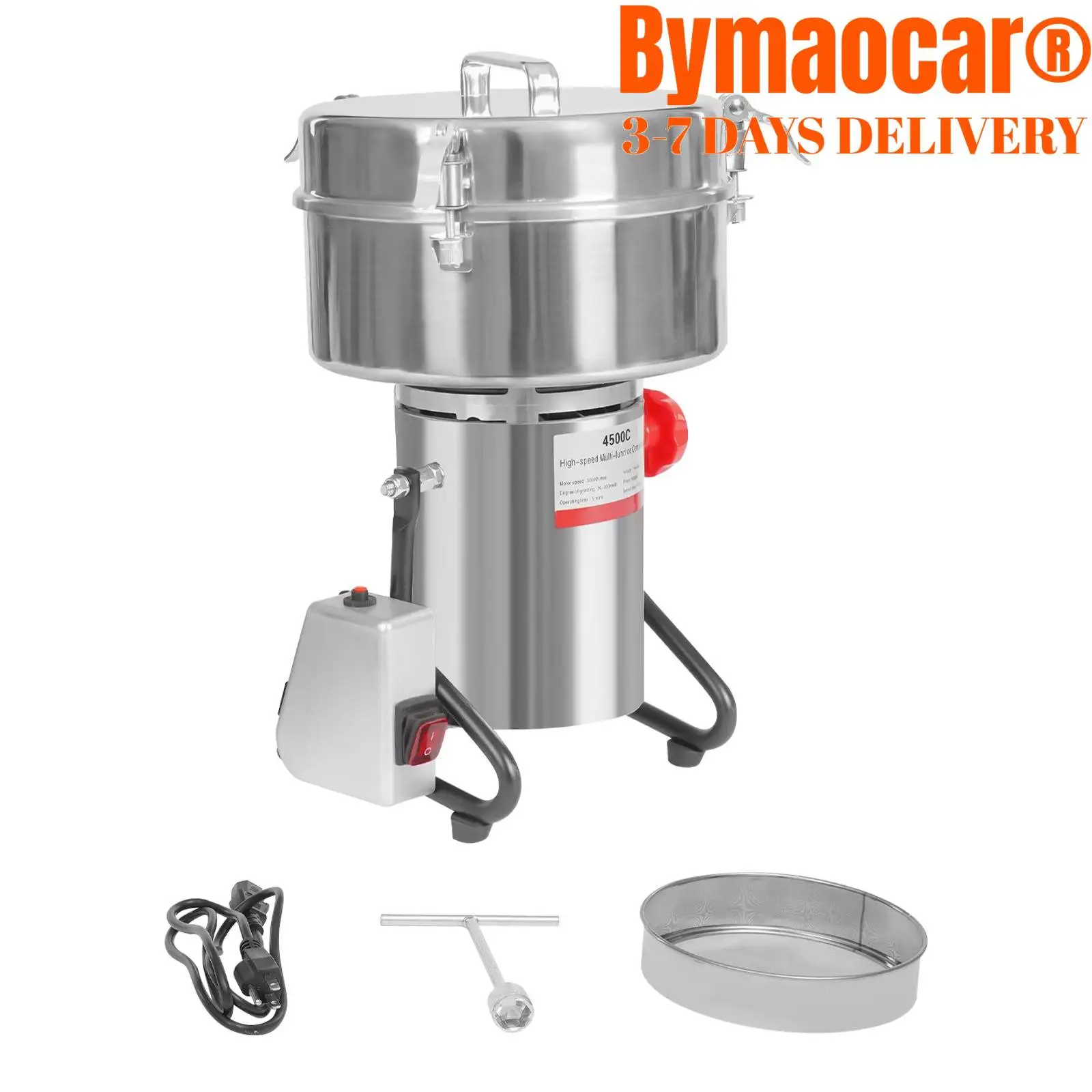 Penggiling Gandum Listrik, 4500g/9.92lb Kecepatan Tinggi 30000r/menit Daya 5000W untuk Rumah dan Komersial, Cocok untuk Rempah Kering dan Herbal