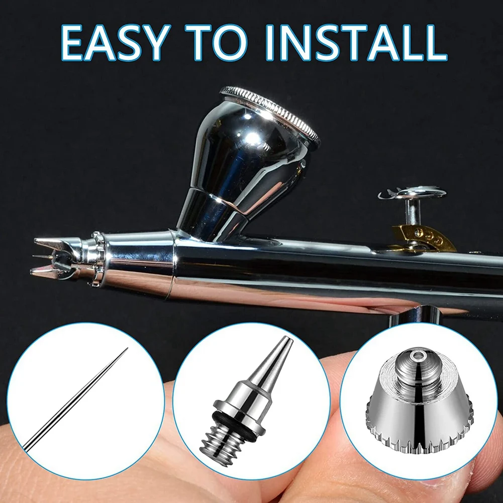 21Pcs Airbrush Nozzle Cap Kit Airbrush Needle Replacement Parts Airbrush Needles Airbrush Cleaning Kit Replacement Part