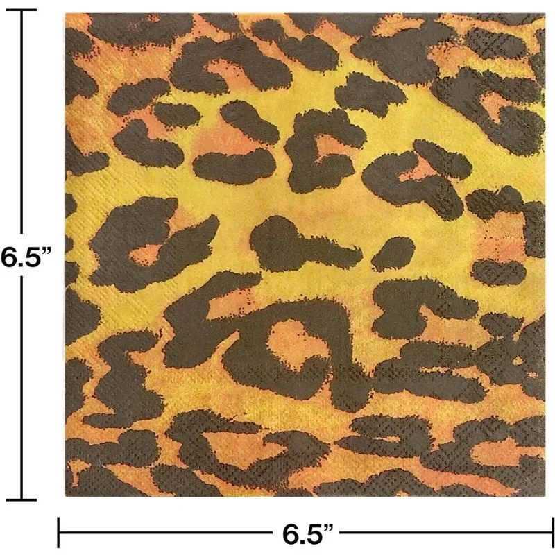 20pcs 33cm 2-Ply New Leopard Print Soft Mother and Baby Available Food Grade Printed Pattern Party Tissue Commercial Wholesale