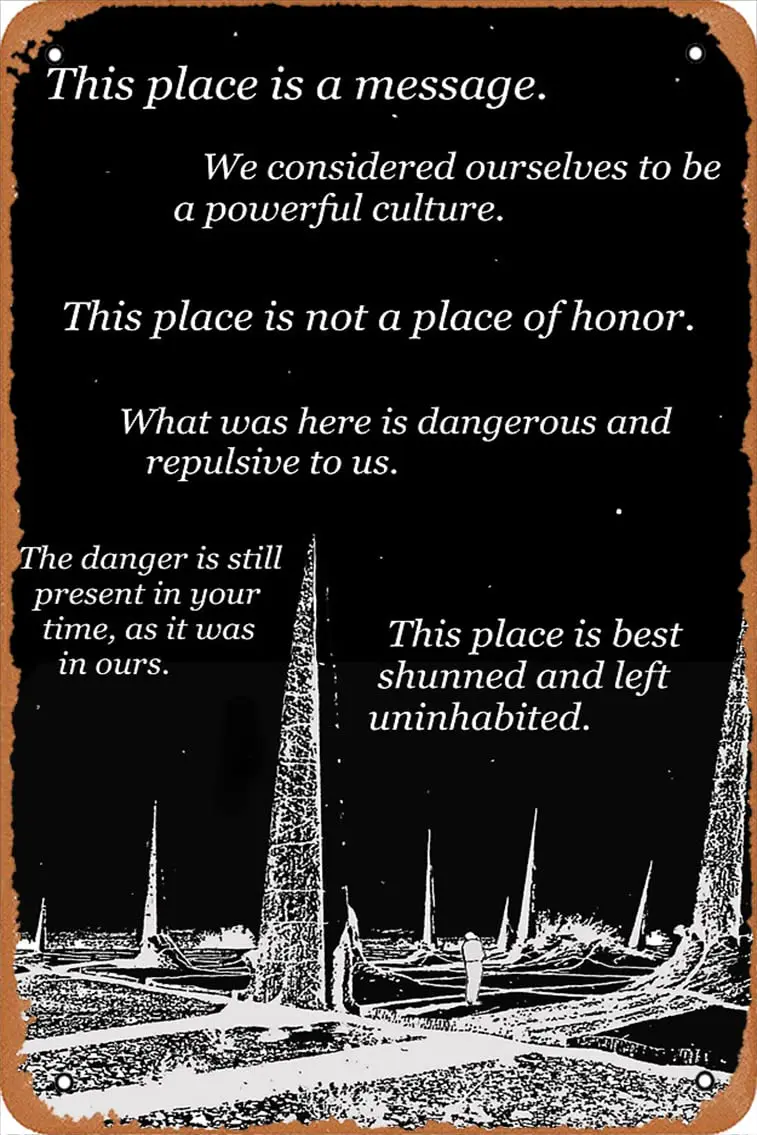 long-time nuclear waste warning messages. Canvas Print Metal Tin Sign Vintage 8x12 Inch sign
