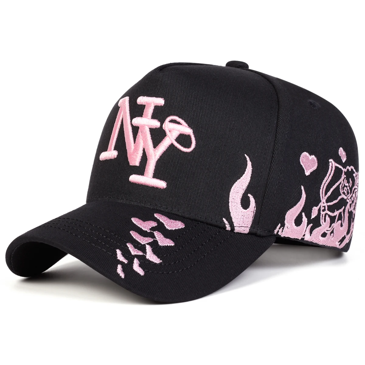 Unisex Baseballkappen mit Buchstabenstickerei, Frühling und Herbst, für den Außenbereich, verstellbare Freizeithüte, Sonnenschutzhut, Sportkappe – Detail 3