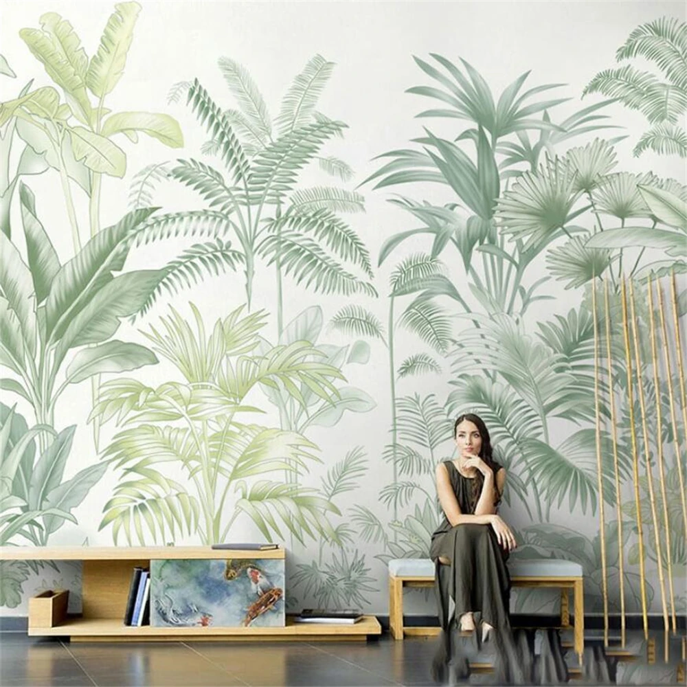 

custom Medieval Southeast Asian 3D Mural Tropical Plant Study Vintage Wallpaper for living room TV Background Wallpapers Bedroom