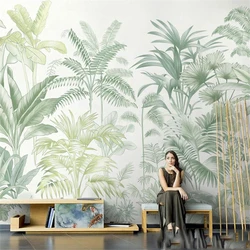 Mural 3D Medieval personalizado del sudeste asiático, papel tapiz Vintage de estudio de plantas tropicales para sala de estar, Fondo de TV, papeles pintados para dormitorio