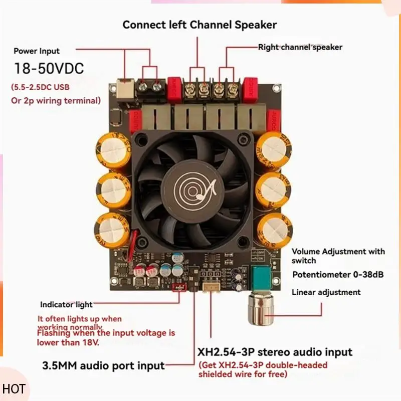 News ZK-6002 Audio Amplifier Board 2.0 Stereo With High And Low Frequency Modulation 600W+600W TPA3255
