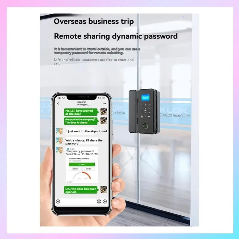 

AB25-Tuya Smart-Lock For Glass Door Wooden Door Bluetooth Tuya Biometric Fingerprint Lock Electronic Door Digital Lock