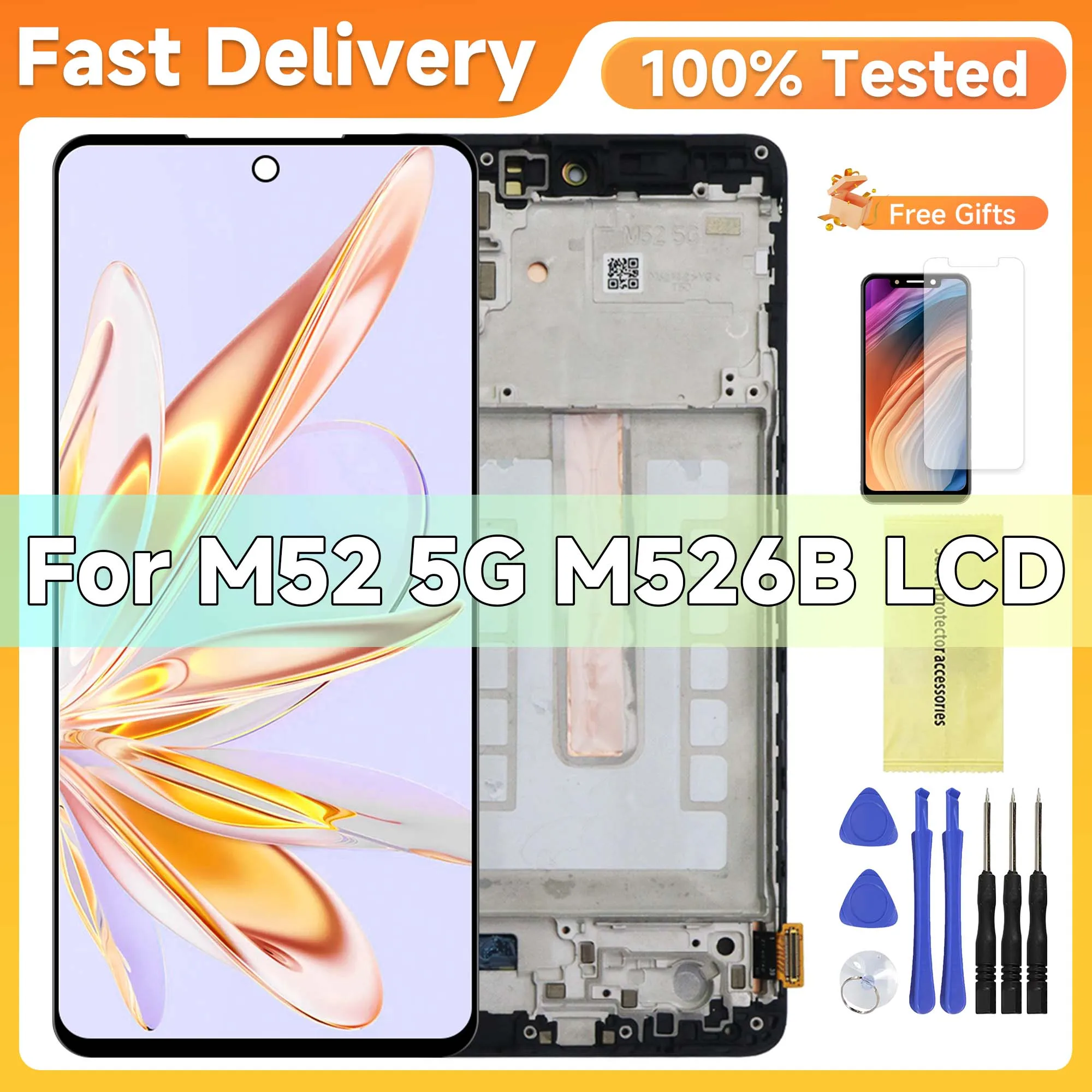 

6.7" Super AMOLED For Samsung M52 5G M526B M526B/DS M526 LCD Display Touch Screen Digitizer Assembly Replacement