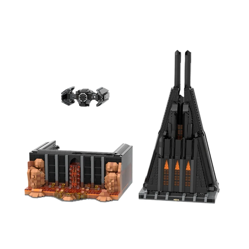 3009ピース MOC-236789 溶岩の城 ホットムービー アーキテクチャモデル 組み立てブロック おもちゃ 誕生日プレゼント デスクトップデコレーション