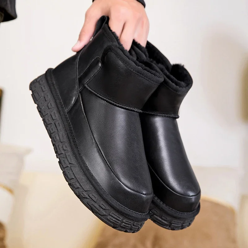 

Winter Unisex Suede Comfy Anti-Slip Ankle Boots Man Big Size 45 Boots Men Slip on Plushed Warmed Boots for Men Botas Para Hombre