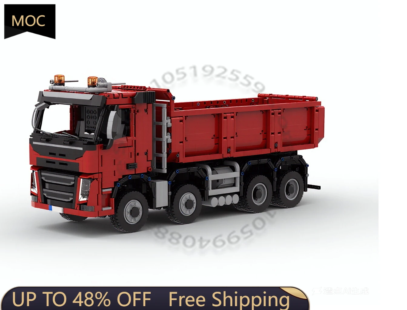 

3384 детали: Скоростной спортивный автомобиль и самосвал 8x4 (MOC), модульный конструктор, креативный дизайн, простое DIY-конструирование, праздничный подарок-игрушка