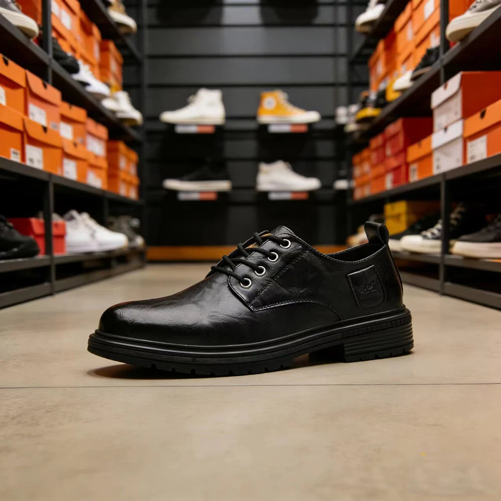 

Новые летние мужские кожаные туфли на шнуровке, увеличивающие рост, повседневная деловая обувь на мягкой подошве, уличная прогулочная обувь, официальная обувь