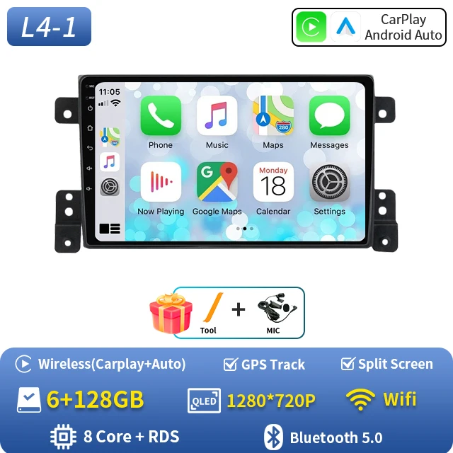 2Din autoradio Android 16 voor Suzuki Grand Vitara 3 2005-2010 2011-2015 autoradio multimediaspeler GPS Carplay Android Auto WIFI