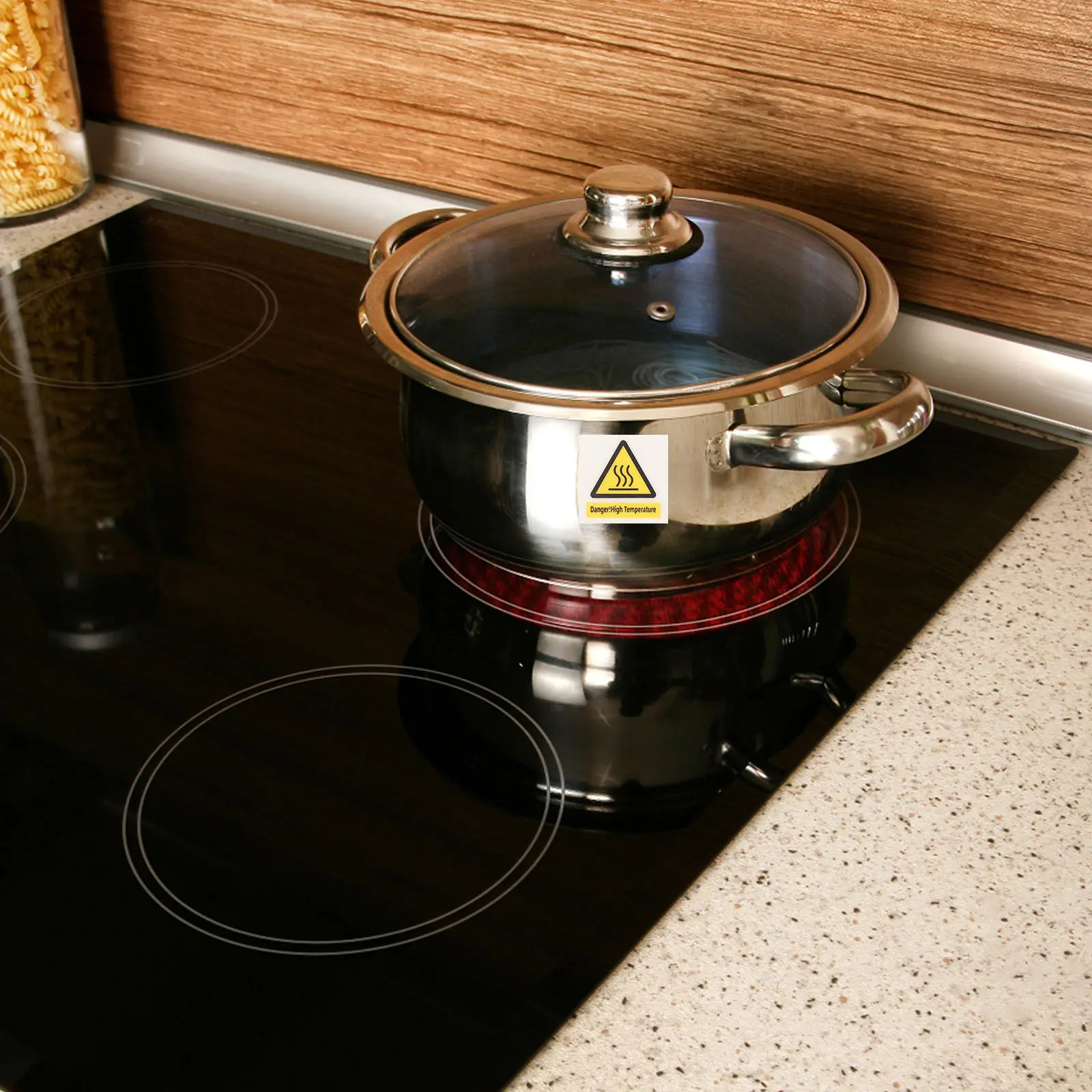 

10 листов наклеек-предупреждений о высокой температуре, с сильным клеевым слоем, знак «Не прикасаться», для безопасности оборудования, предупреждающая этикетка-наклейка