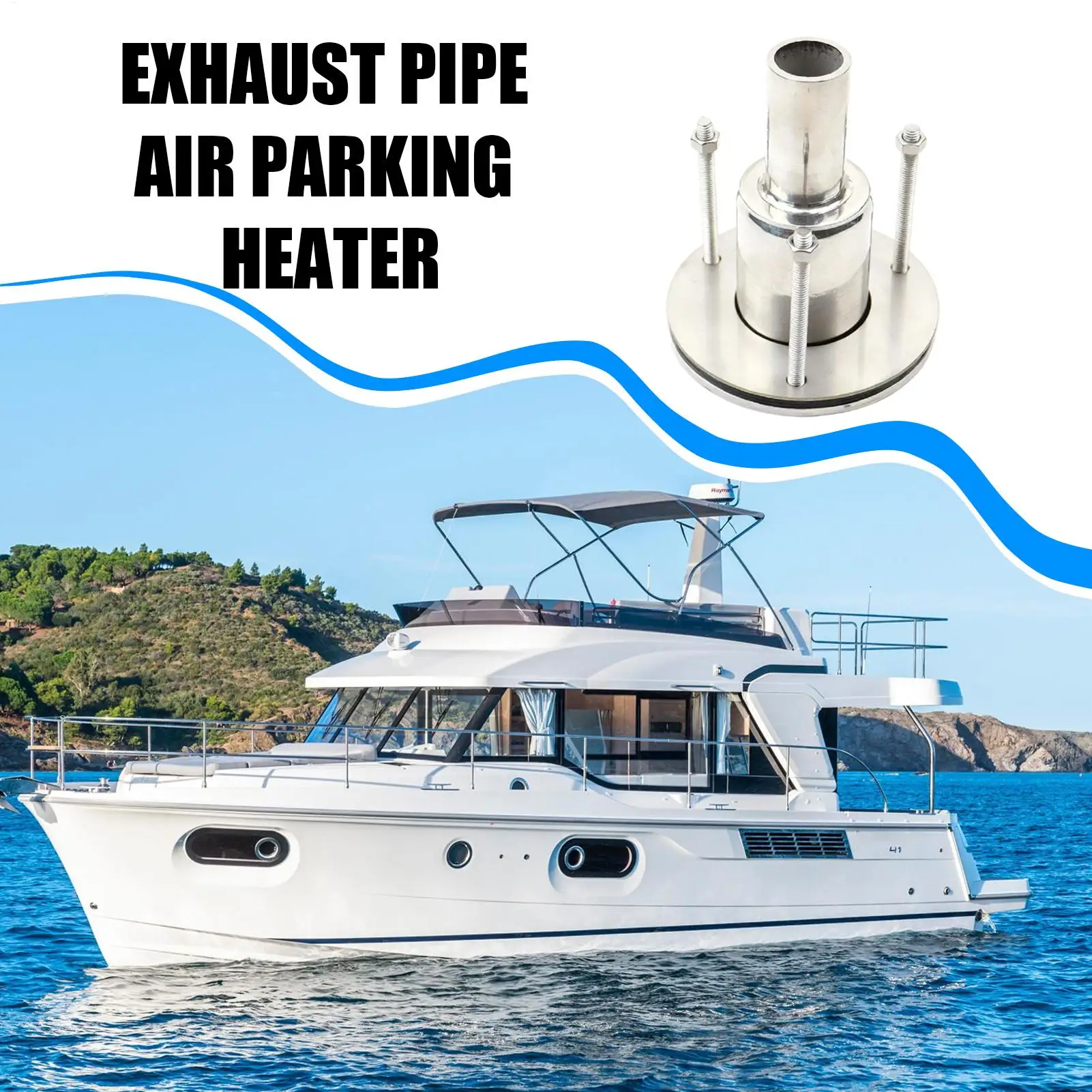 من خلال بدن العادم المناسب 22 مللي متر 24 مللي متر الفولاذ المقاوم للصدأ مقبس توصيل الأجهزة البحرية السيارات سخان التوقف أجزاء نظام العادم #4