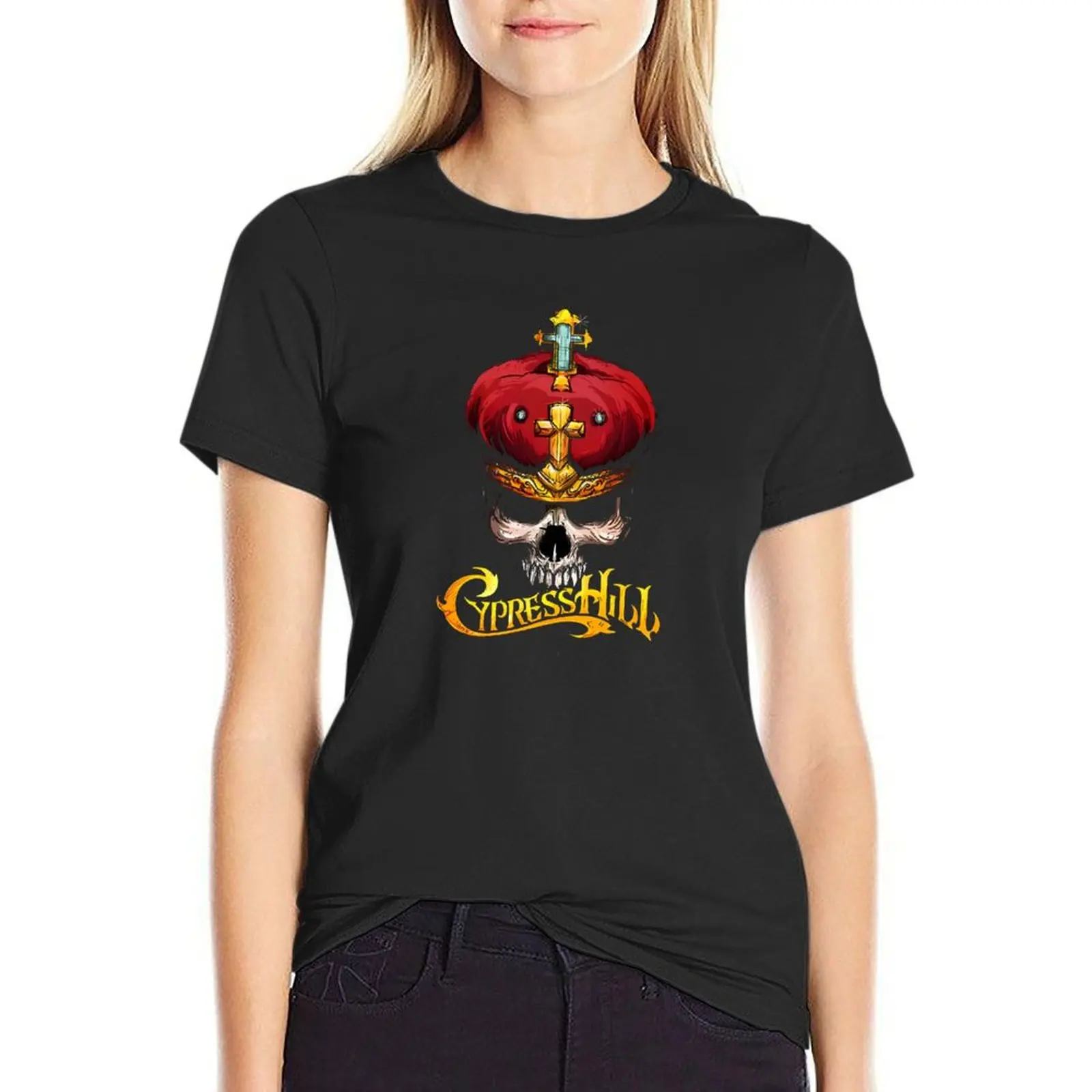 

CYPRESS HILL CROWN T-Shirt Aesthetic clothing shirts graphic tees sports fans workout shirts for Women loose fit