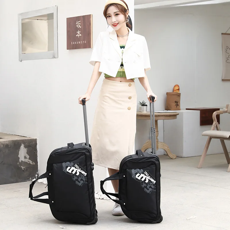 Lightweight Trolley Bag, Oxford Cloth Travel Bag, Unisex Boarding Bag, Luggage Bag for Going Out and Playing