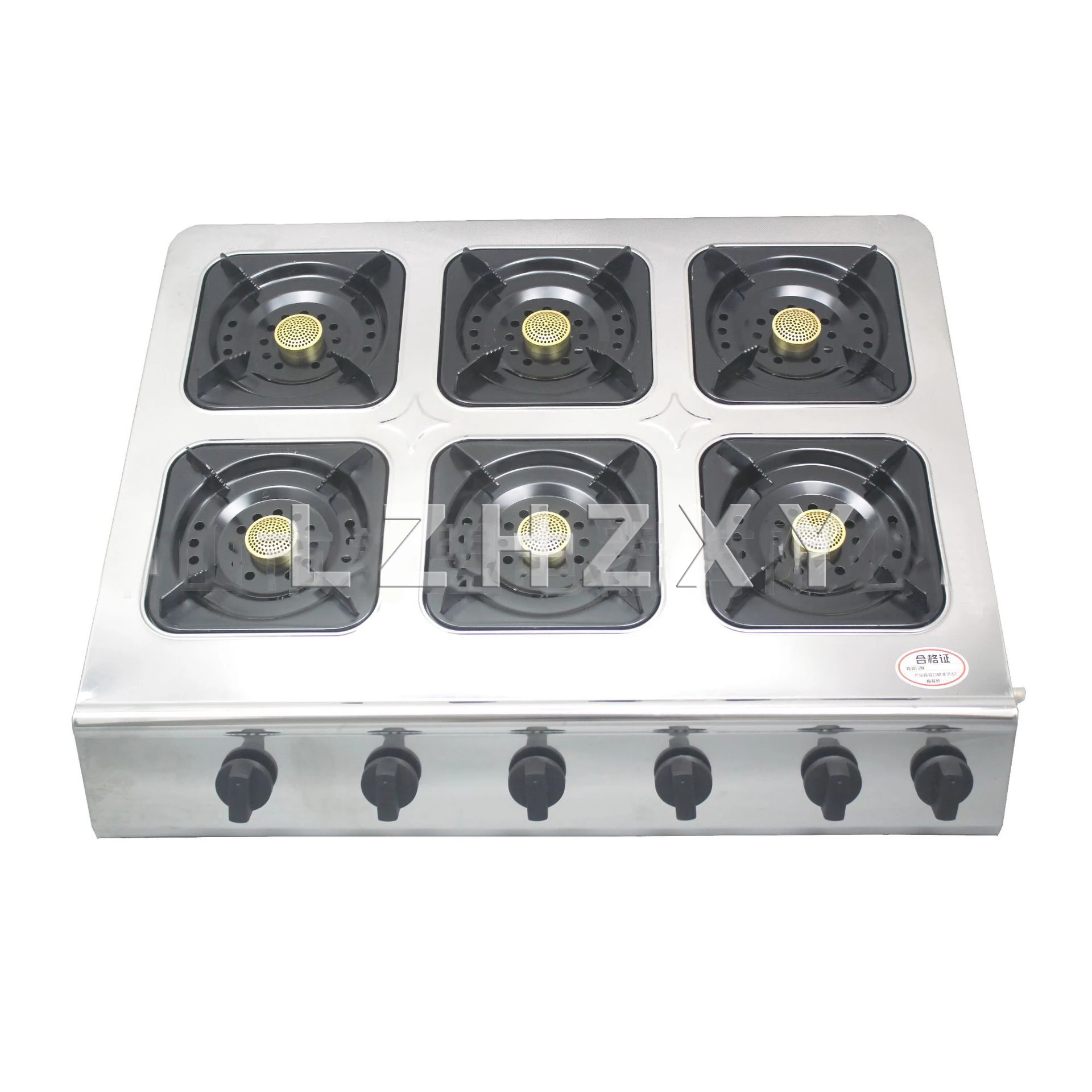 

Medium high pressure square six-heads gas stove Commercial gas fire burner head Desktop furnace multi-purpose 6-holes gas stove