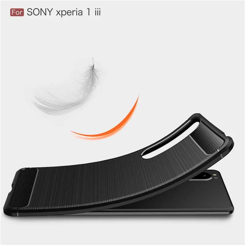 For Cover Sony Xperia 1 III Case For Sony Xperia 1 III Capa Silicone Carbon Fiber Soft TPU For Fundas Sony Xperia 10 1 III Cover