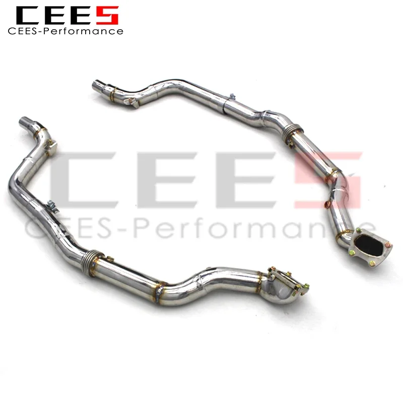 CEES Exhaust Downpipe for Dodge Challenger 3.6L 2015-2023 SS304 Stainless Steel Racing Exhaust System Without Catalyst Assembly