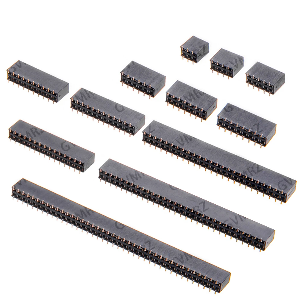 10pcs SMT 2.54mm Double Row Female Breakaway PCB Board Pin Header socket Connector Pinheader 2 x 2/3/4/6/12/15