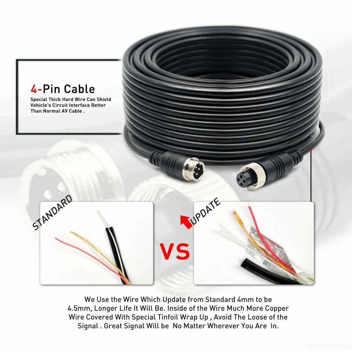 Lastbus 4 Pin 5 "شاشة + 2X عكس CCD كاميرا بشكل قبة 4PIN نظام قافلة شاحنة 12 فولت-24 فولت