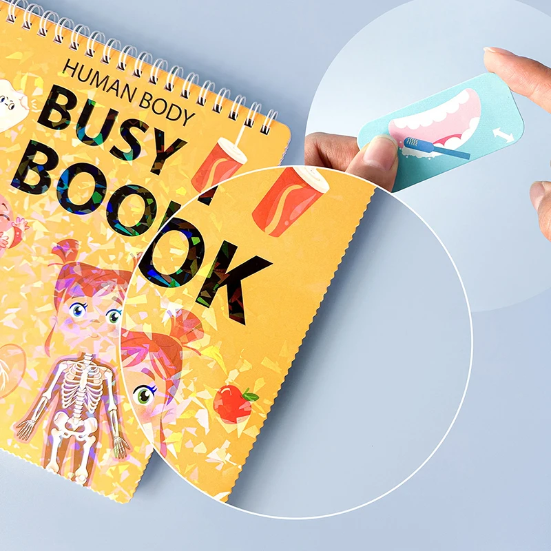 Children Human Organs Quiet Book Montessori Toys Parish Body Structure Learning My First Busy Book Educational Game Sensory Toys