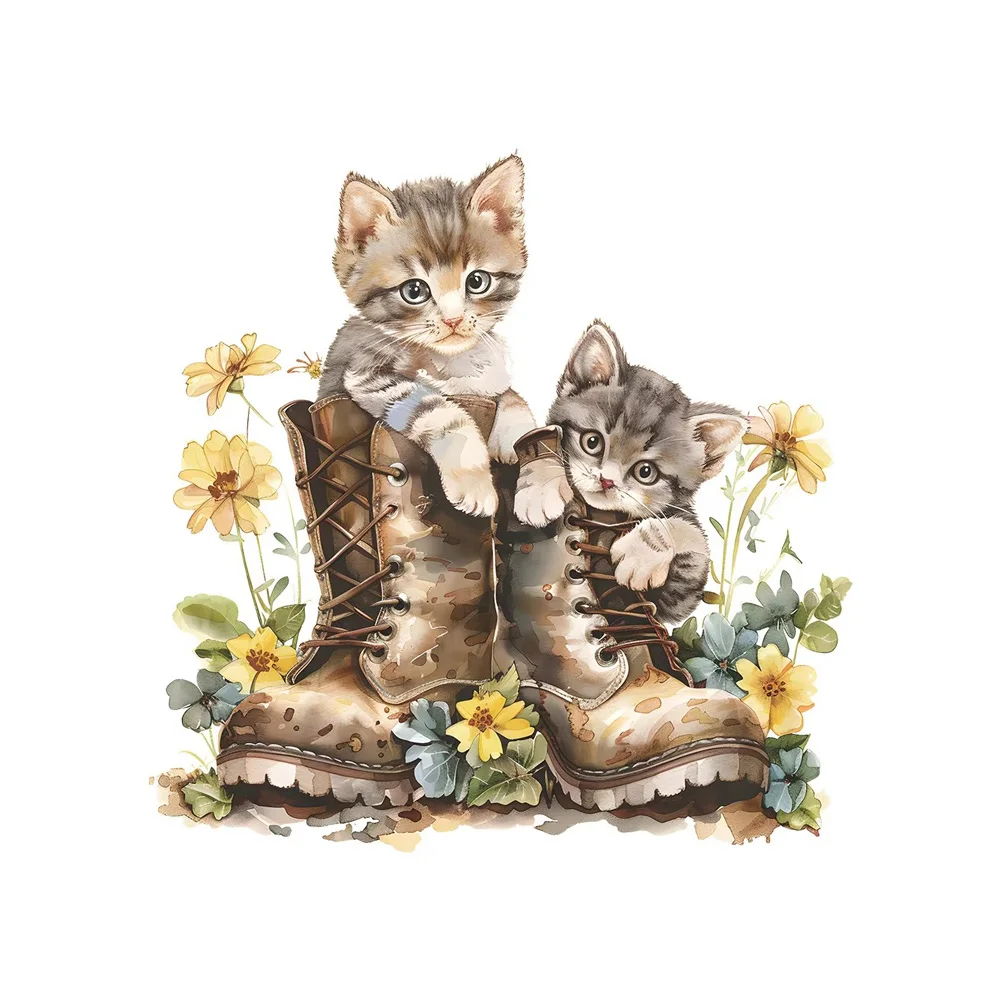 Cute Shoes Cat Wall Sticker For Bathroom Decoration Toilet Mural Bedroom Cabinet Decor Self-adhesive Cartoon Funny Kitten Decals